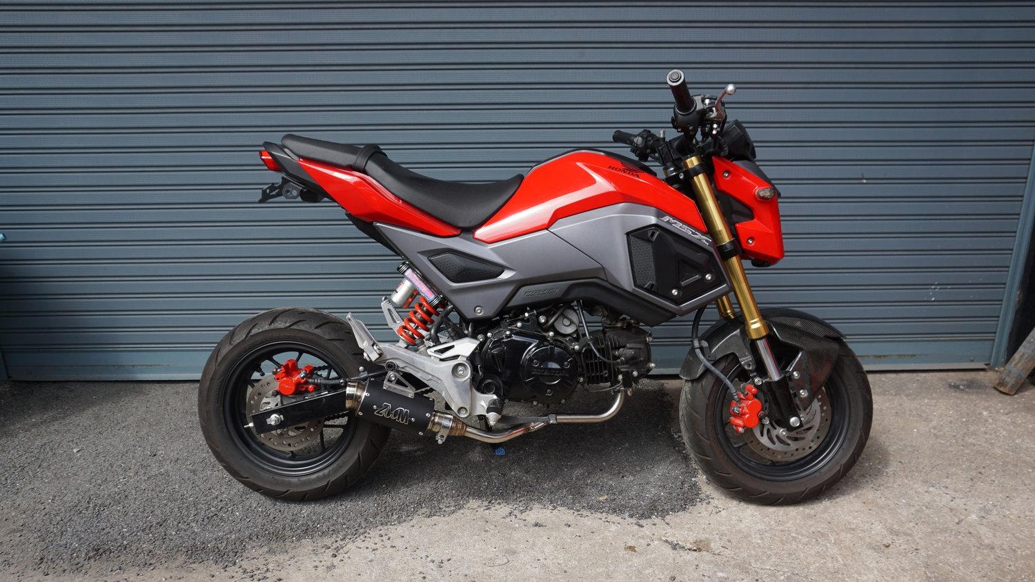 ZoOM Exhaust Honda GROM 125 MSX 125SF 2013-2020 Full System Straight Low Mount Black 2SLZ