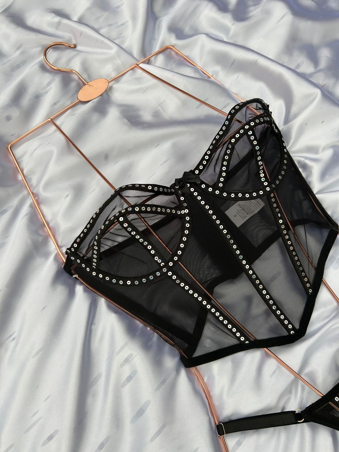 Midnight Sparking 2 Piece Corset Lace Set !