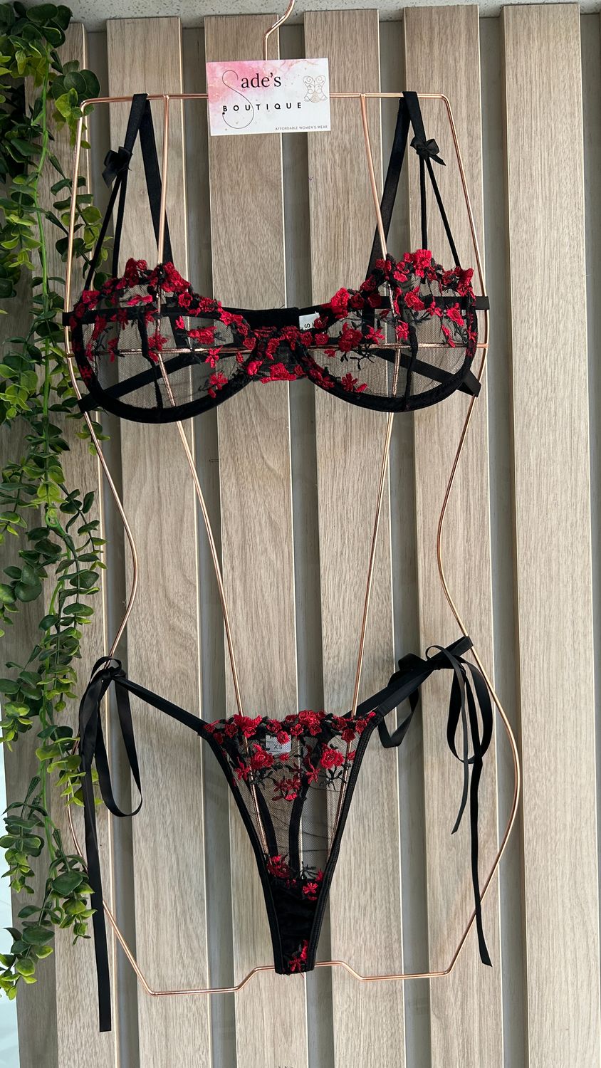 Black and red two piece set