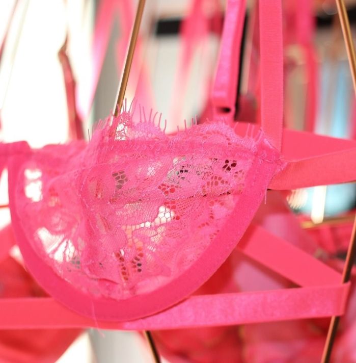 Neon pink lingerie
