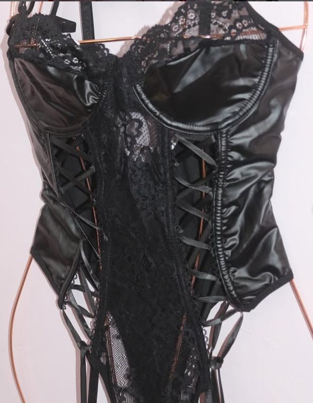 Black sexy lace bodysuit