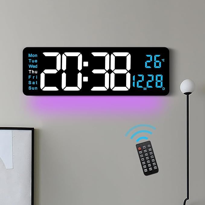 Digital Wall Clock with Remote Control
