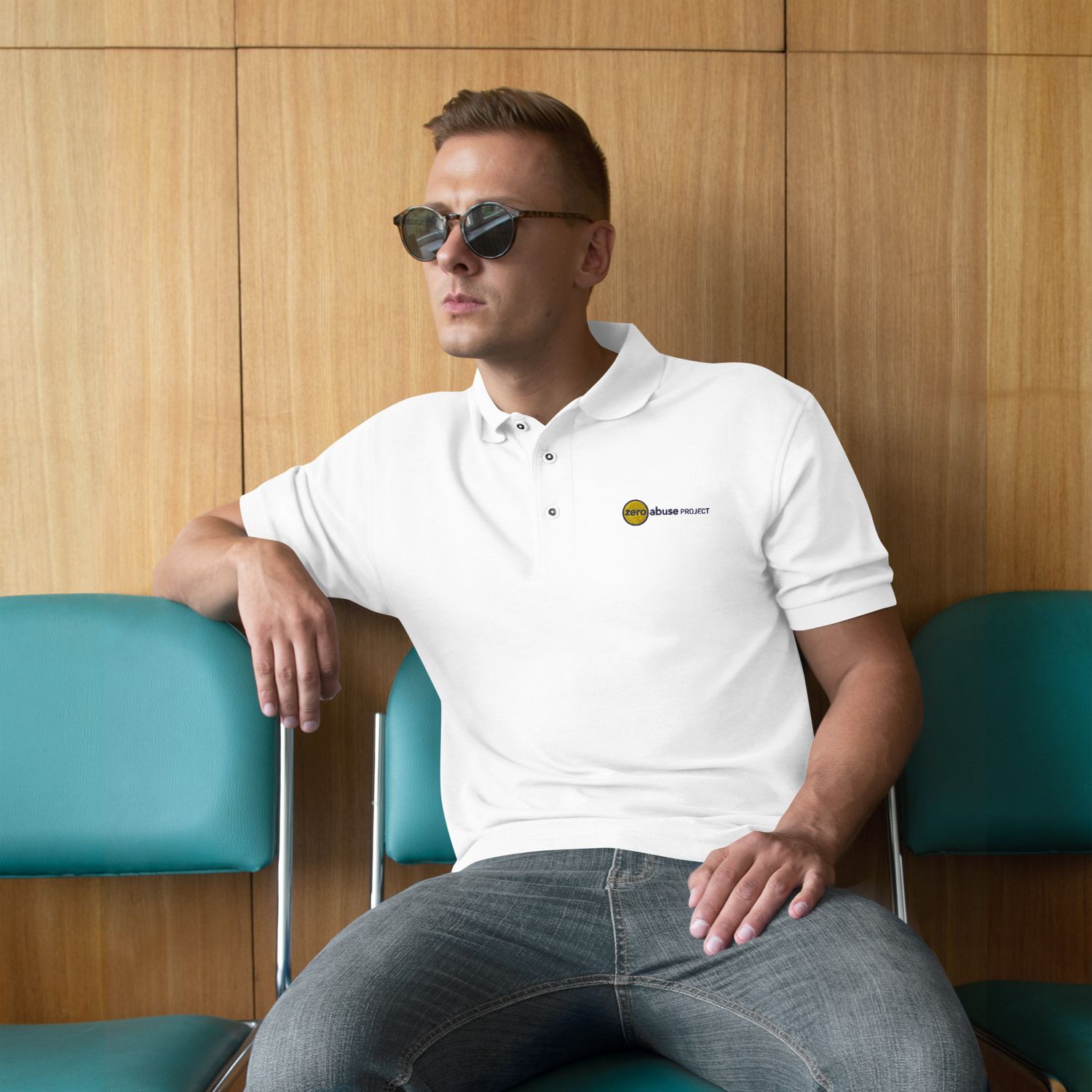 Men&#39;s Premium Polo (White &amp; Grey)