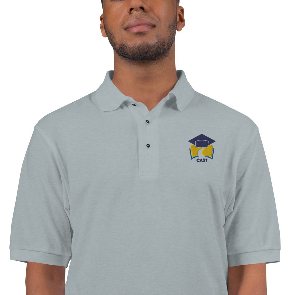 Men's Premium Polo - CAST (White &amp; Grey)