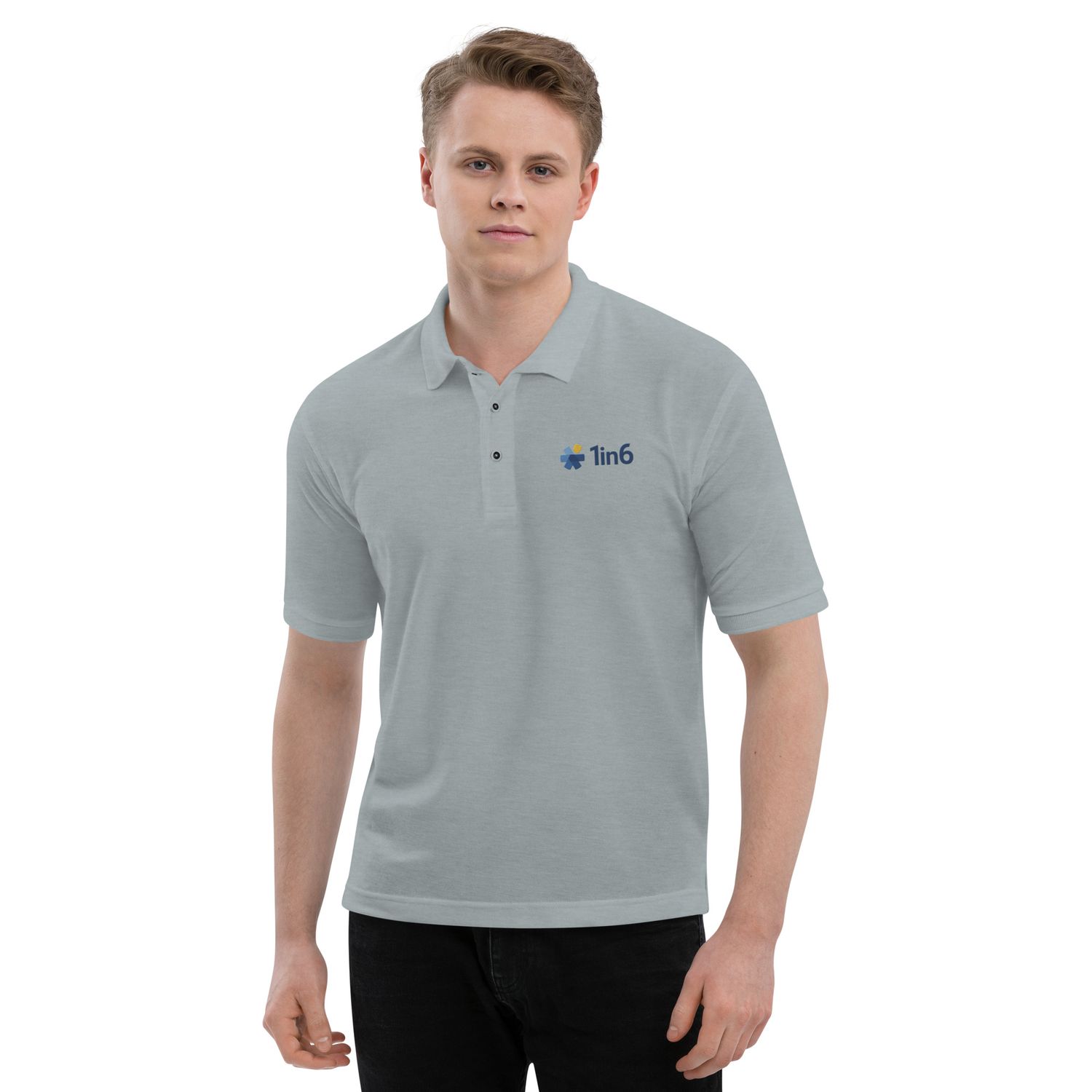 Men's Premium Polo - 1in6 (White &amp; Grey)