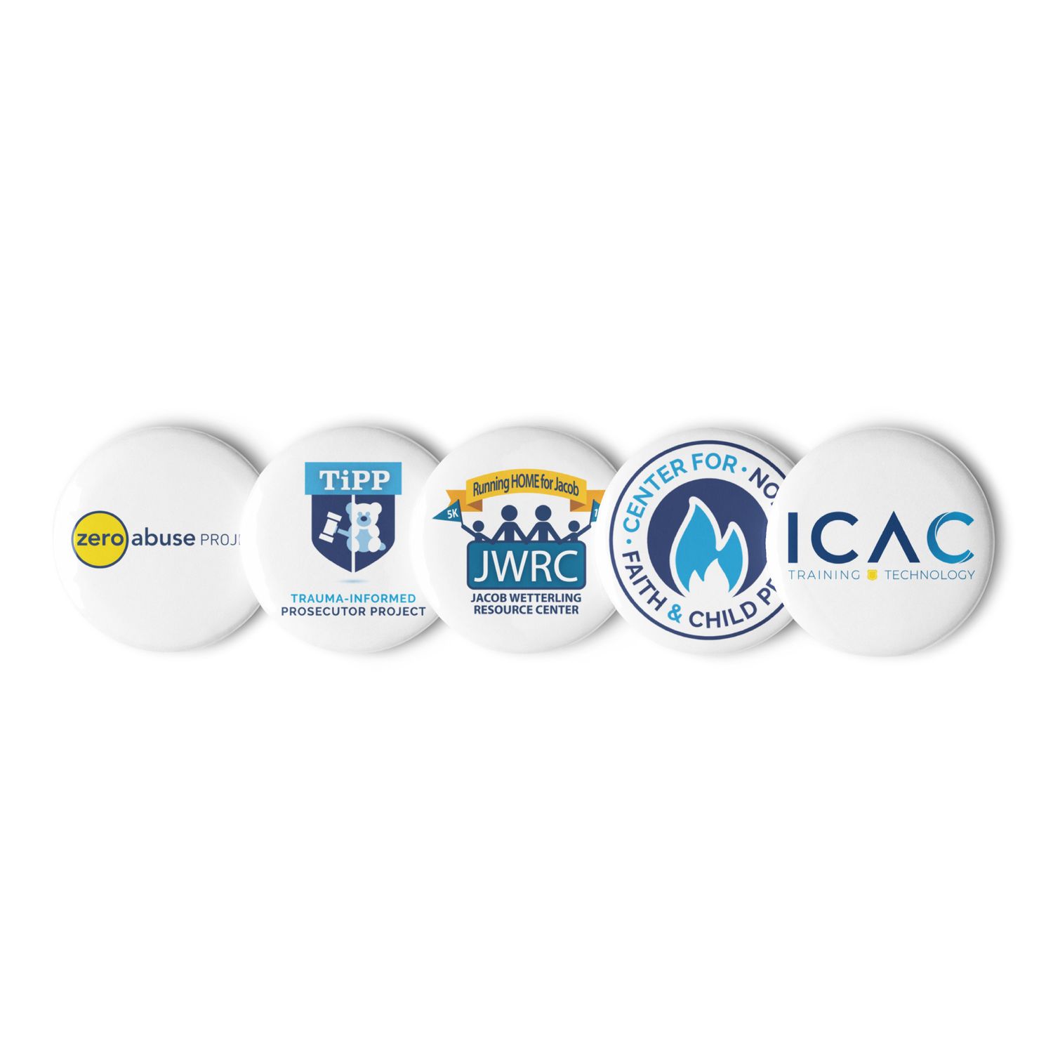 ZAP Set of Pin Buttons - ZAP, TiPP, JWRC, CFCP, ICAC
