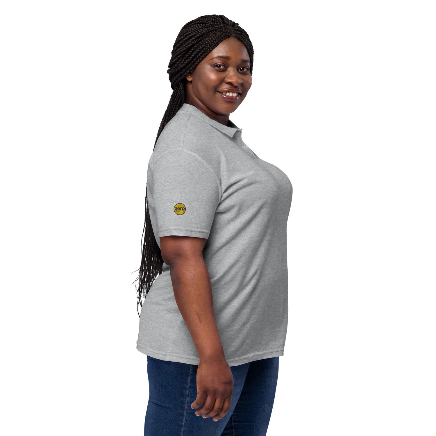 Women’s Pique Polo Shirt - 1in6 (White &amp; Grey)