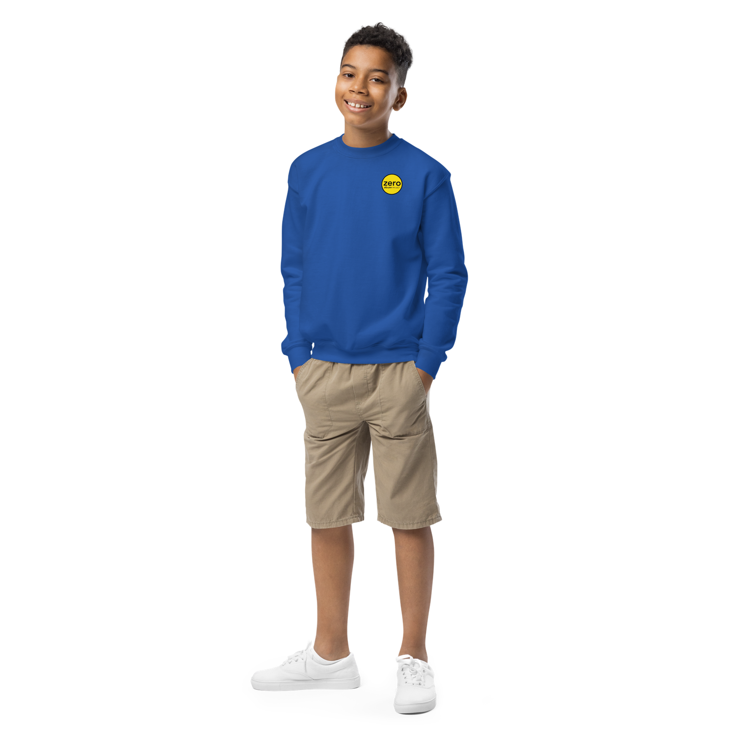 Youth Crewneck Sweatshirt - &quot;End Child Abuse. Protect Futures.&quot;
