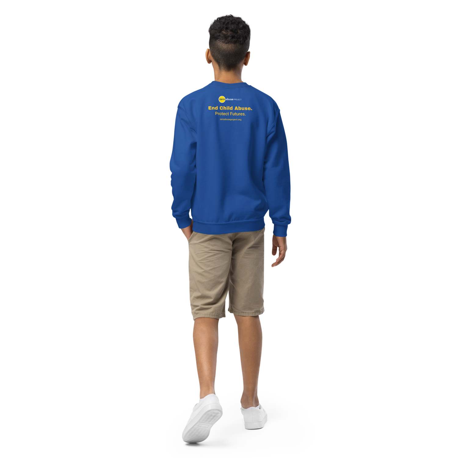 Youth Crewneck Sweatshirt - "End Child Abuse. Protect Futures."