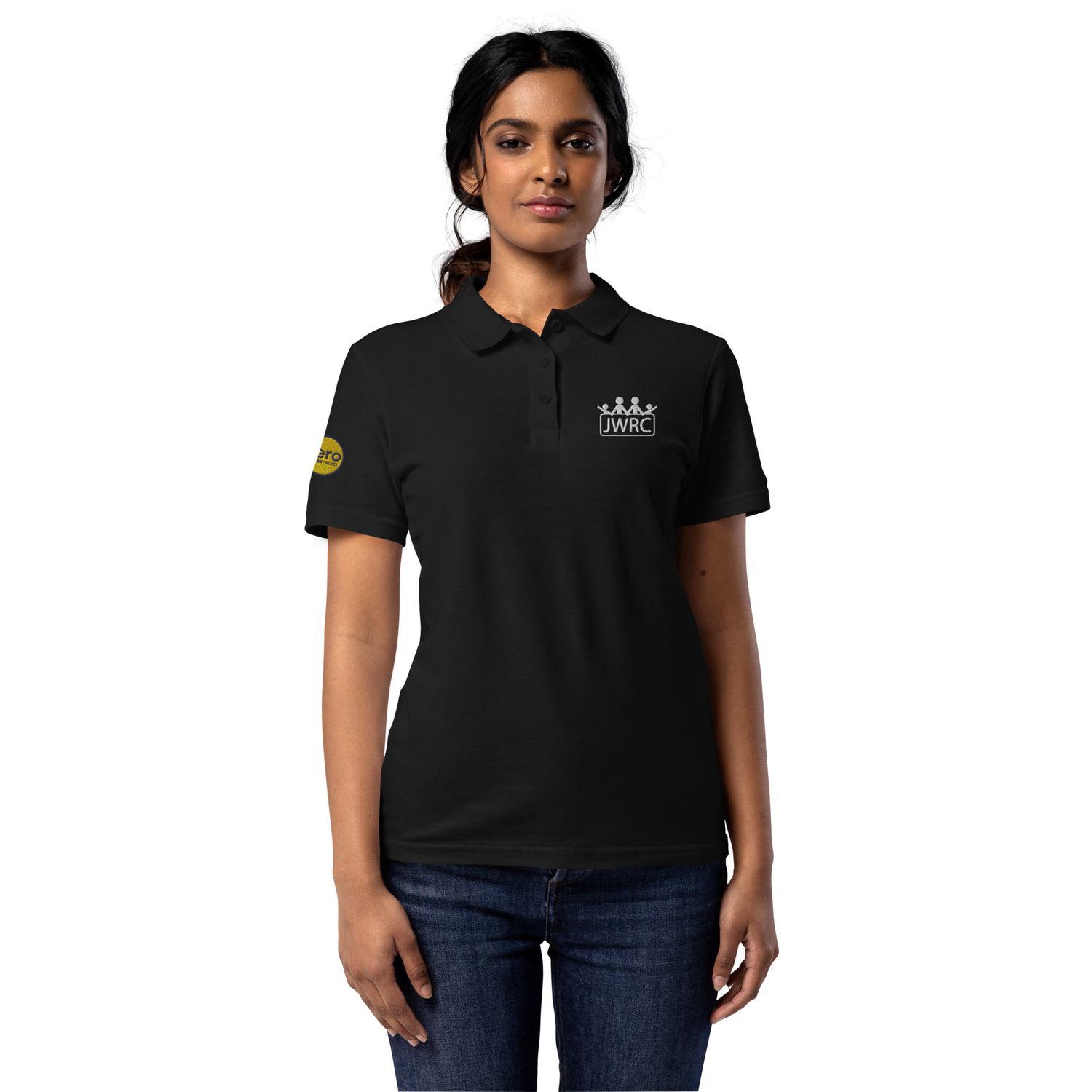 Women’s Pique Polo Shirt - JWRC (Black &amp; Navy)