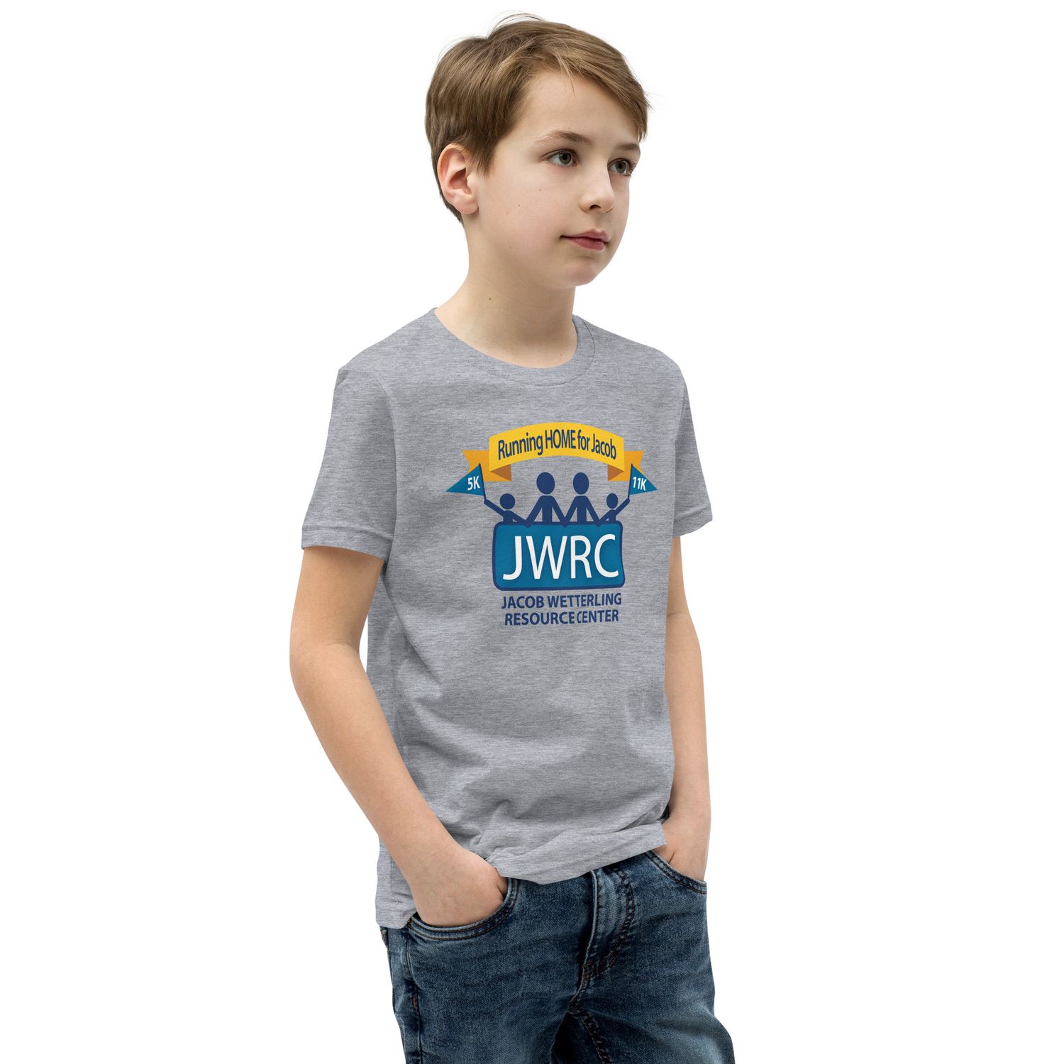 Youth Short Sleeve T-Shirt - Running HOME for Jacob (Color Logo)