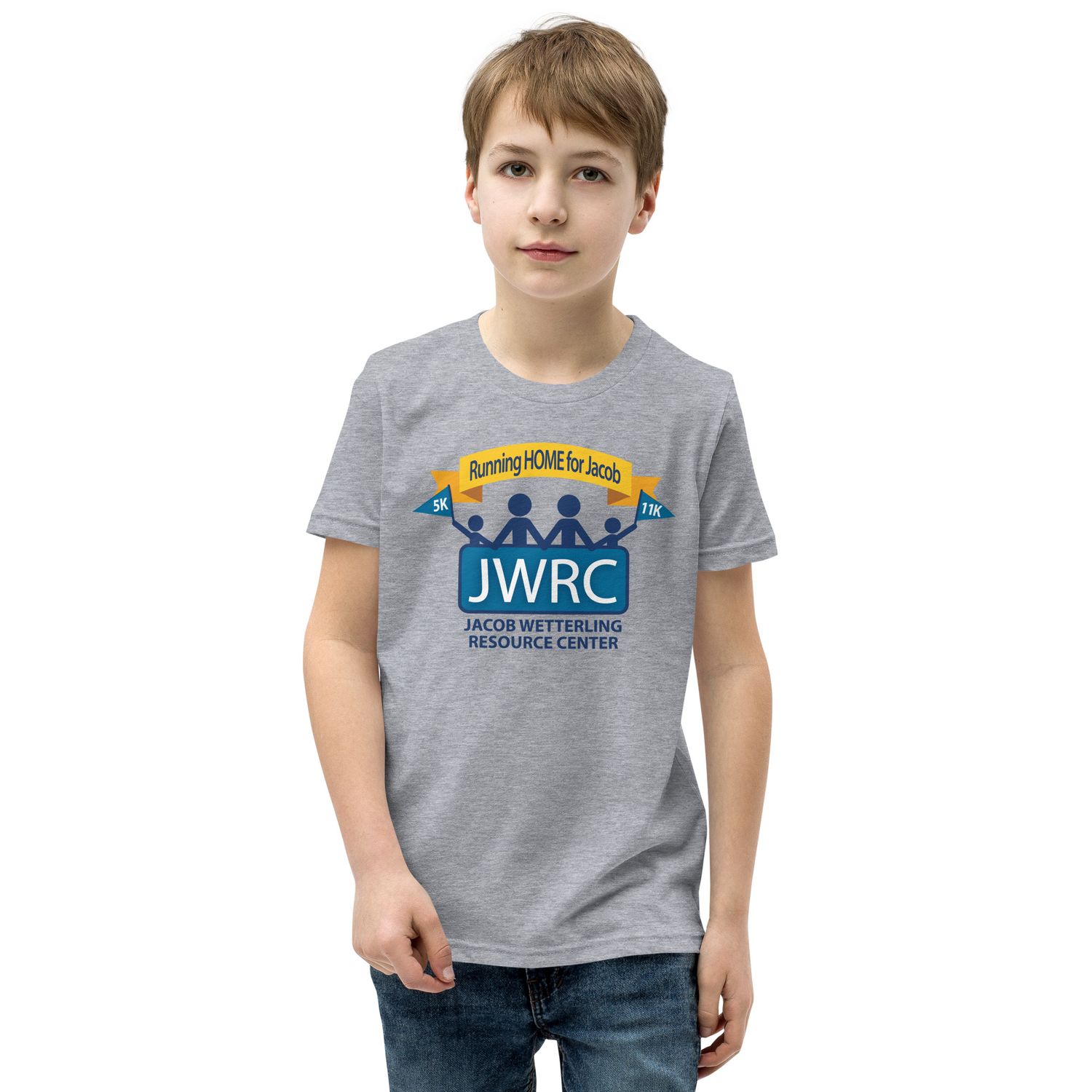Youth Short Sleeve T-Shirt - Running HOME for Jacob (Color Logo)