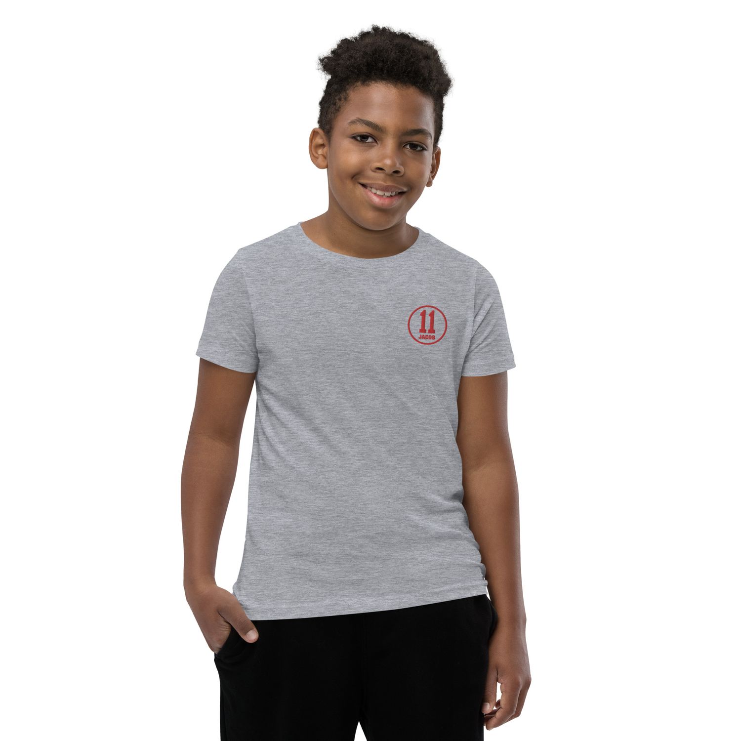Youth Short Sleeve T-Shirt - 11forJacob Embroidered Patch