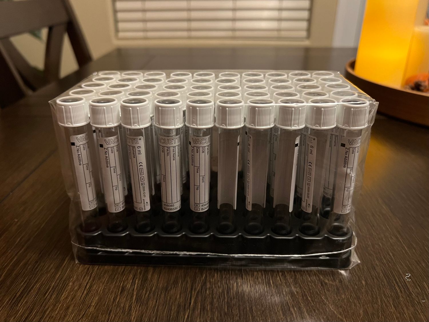 50 White No Additive Vacutainer Tubes