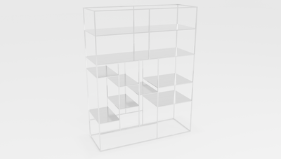 Libreria Moderna in Acciaio Elegante – Design Minimalista per Ambienti di Lusso