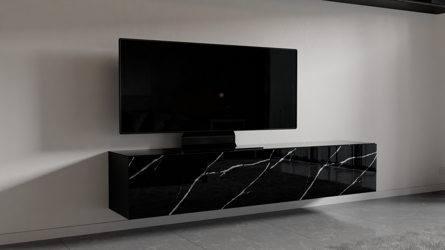 Monolite - Mobile TV di Design in Marmo Cosentino e Acciaio | Sampò Design