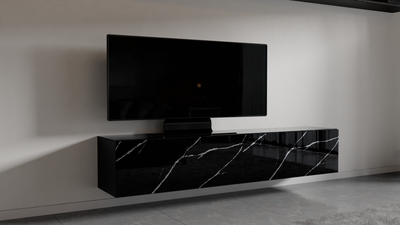 Monolite - Mobile TV di Design in Marmo Cosentino e Acciaio | Sampò Design
