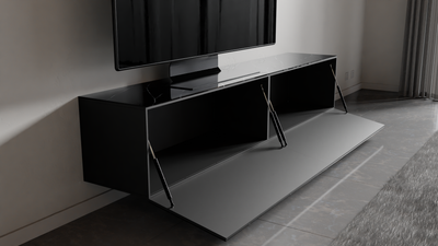 Monolite - Mobile TV di Design in Marmo Cosentino e Acciaio | Sampò Design