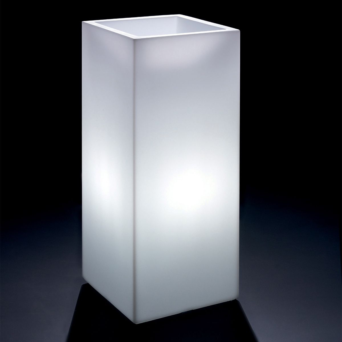 Cache-Pot Cosmos quadrato alto H 85 cm con luce LED OUTDOOR con cavo