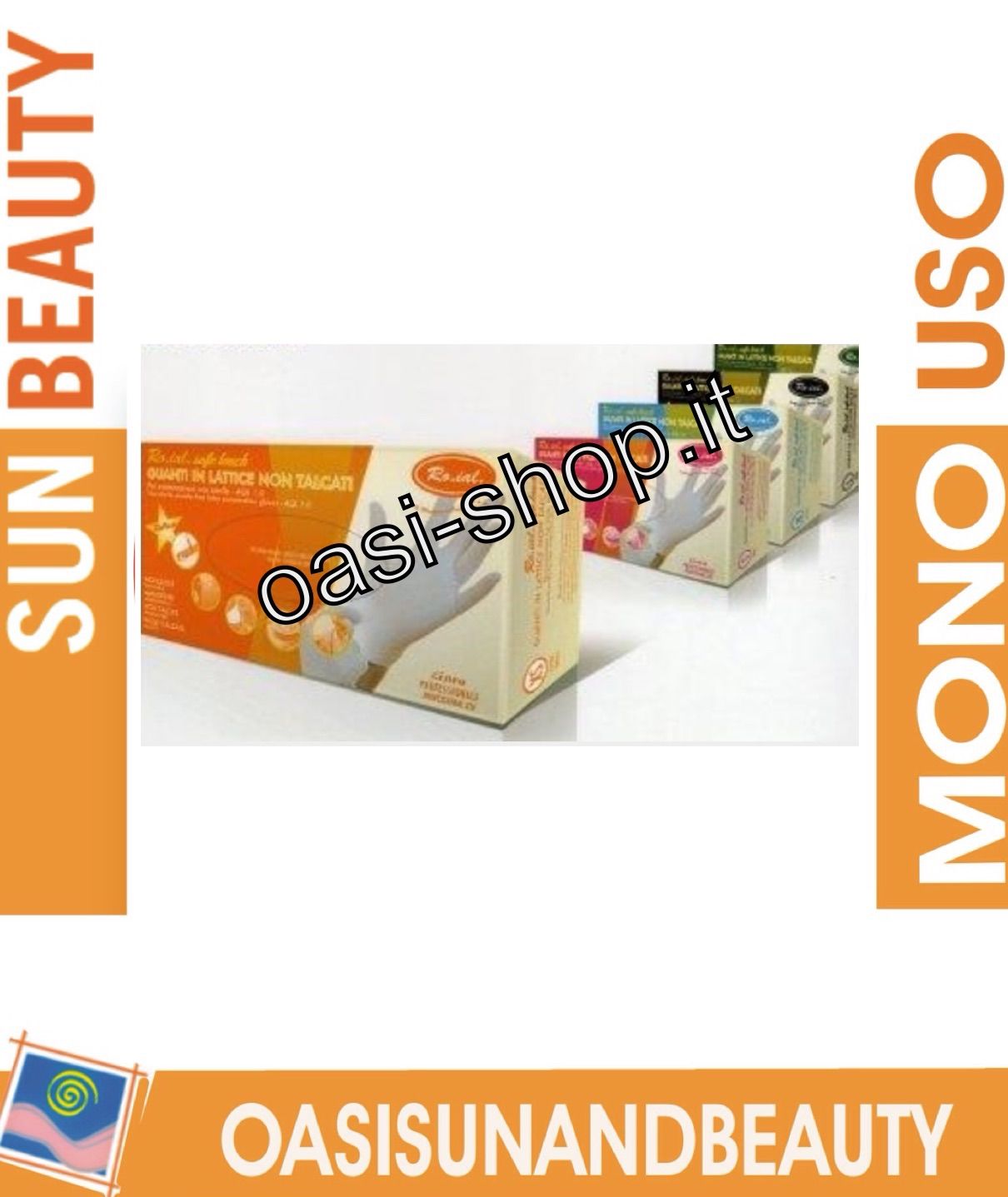 M Guanti dispenser in lattice non talcati 100pz  Ro.ial