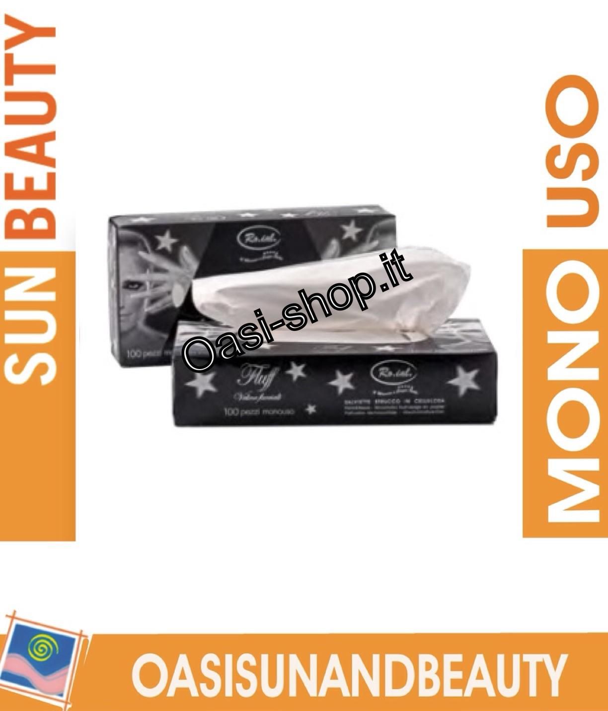 Salviette carta monouso per strucco in cellulosa veline facciali trucco make up 100pz