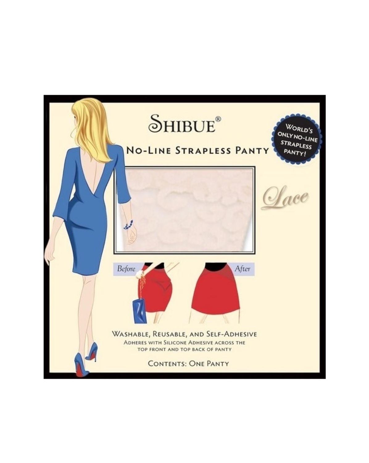 Shibue Couture Slip autoreggente in pizzo bianco