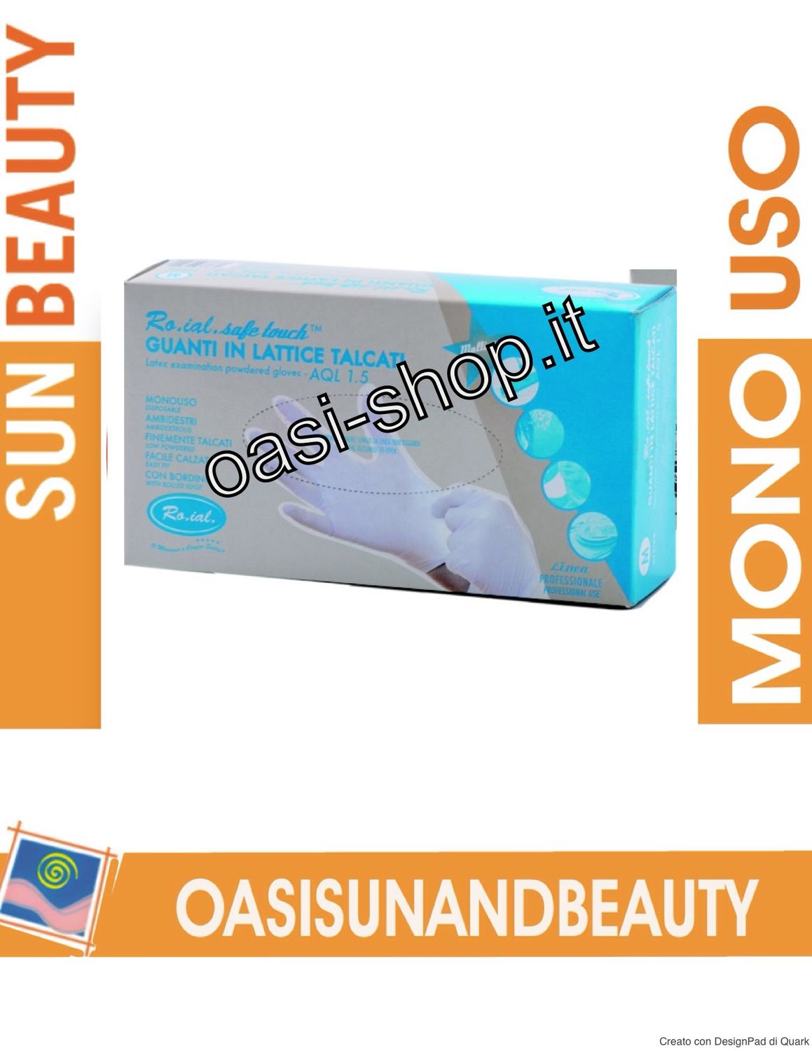 M Guanti in Lattice Monouso Con Talco 100 PZ