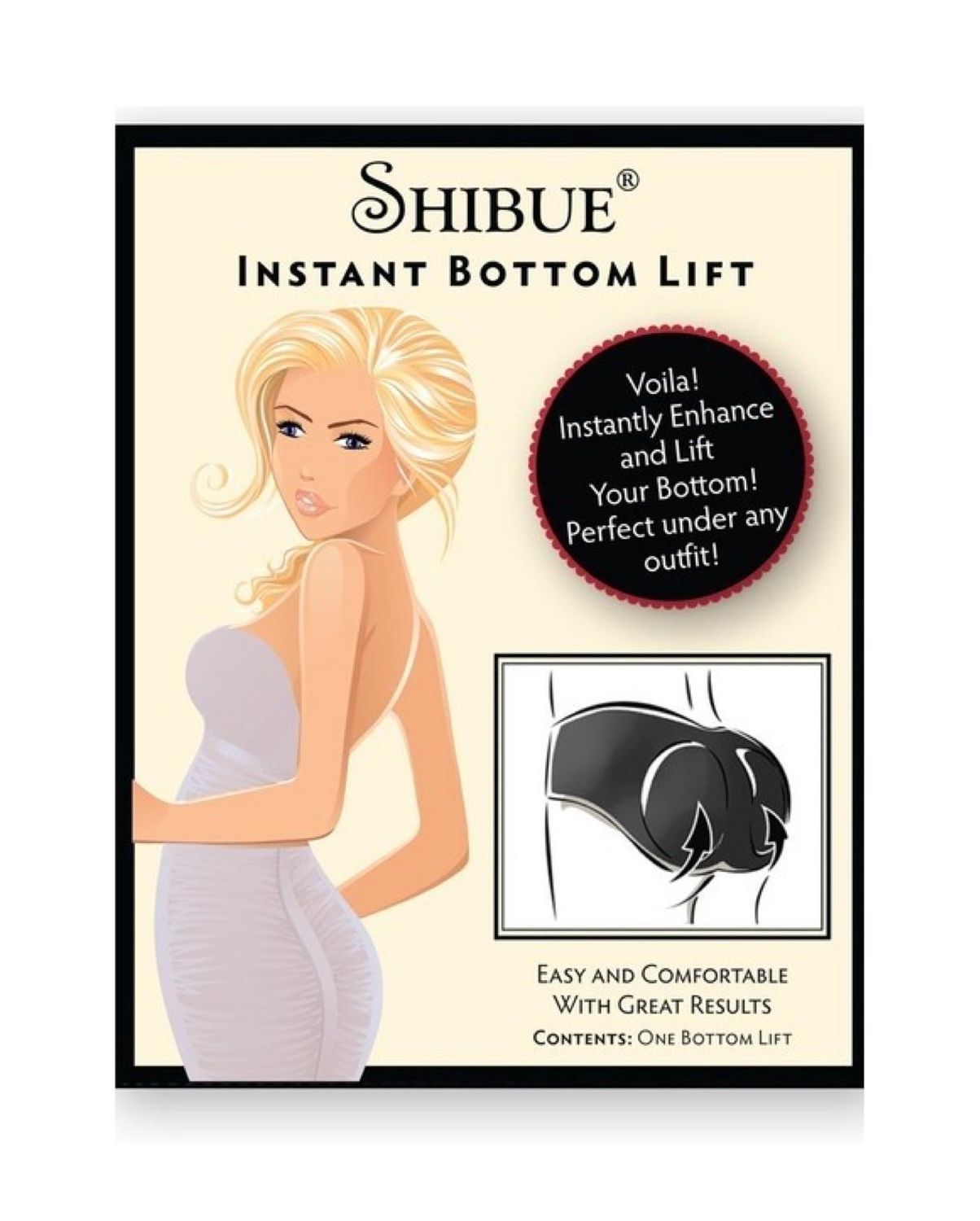 Shibue Couture Mutande imbottite slip modellante effetto push-up glutei alti e sodi nero