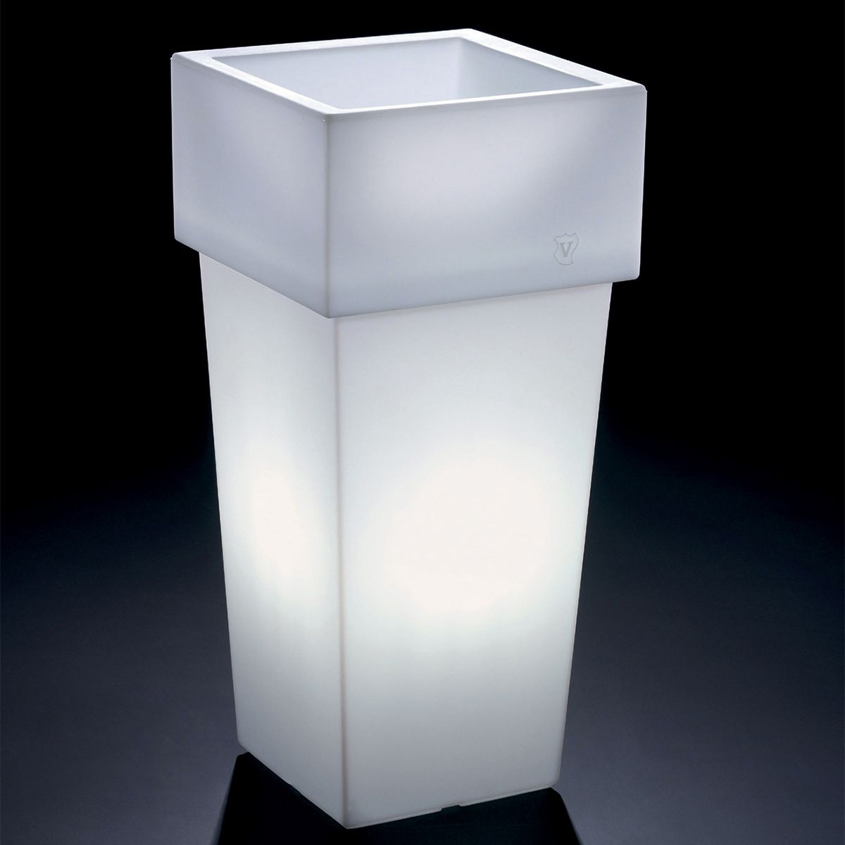 Cache-Pot Gemini Quadrato alto H 70 cm con luce LED OUTDOOR BATTERY RGBW