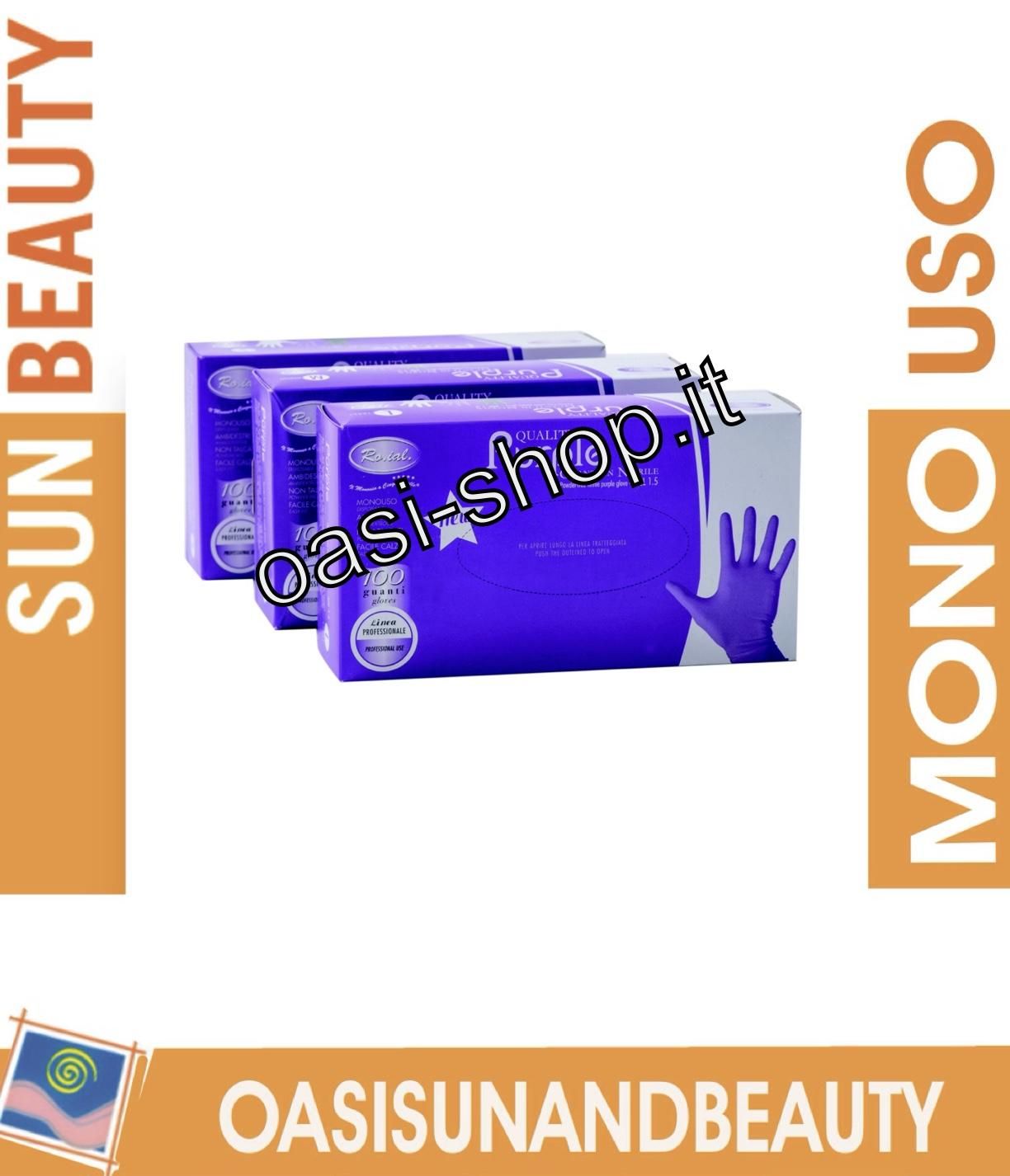 Guanti ro.ial PURPLE QUALITY  taglia L dispenser in nitrile non talcati  100pz