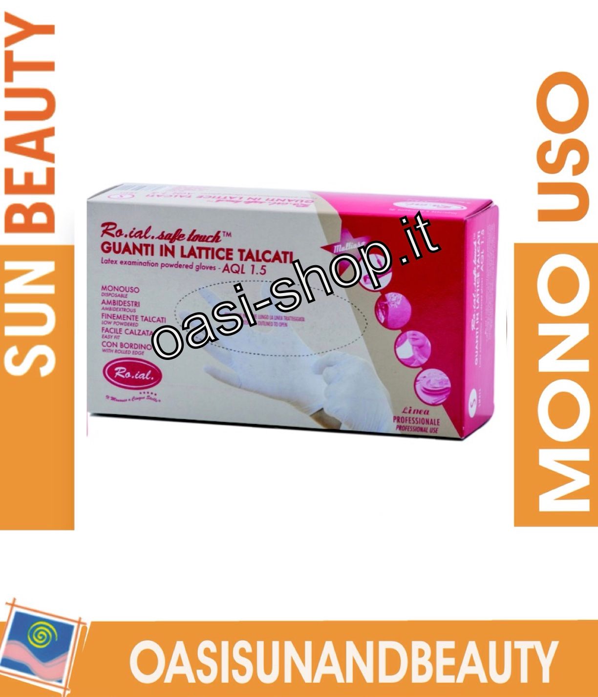 S Guanti in Lattice Monouso Con Talco 100 PZ