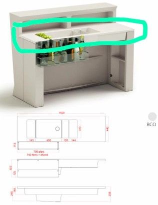 Cocktail station con divisori rimovibili