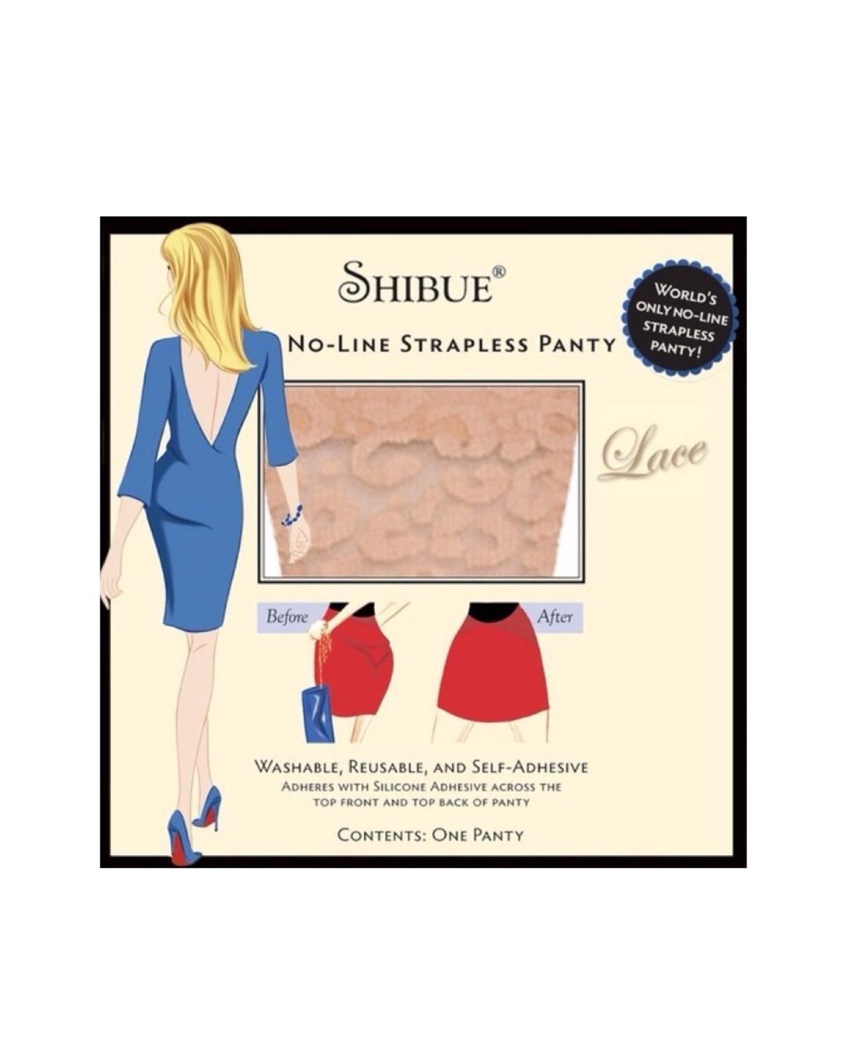 Shibue Couture Slip autoreggente in pizzo color carne
