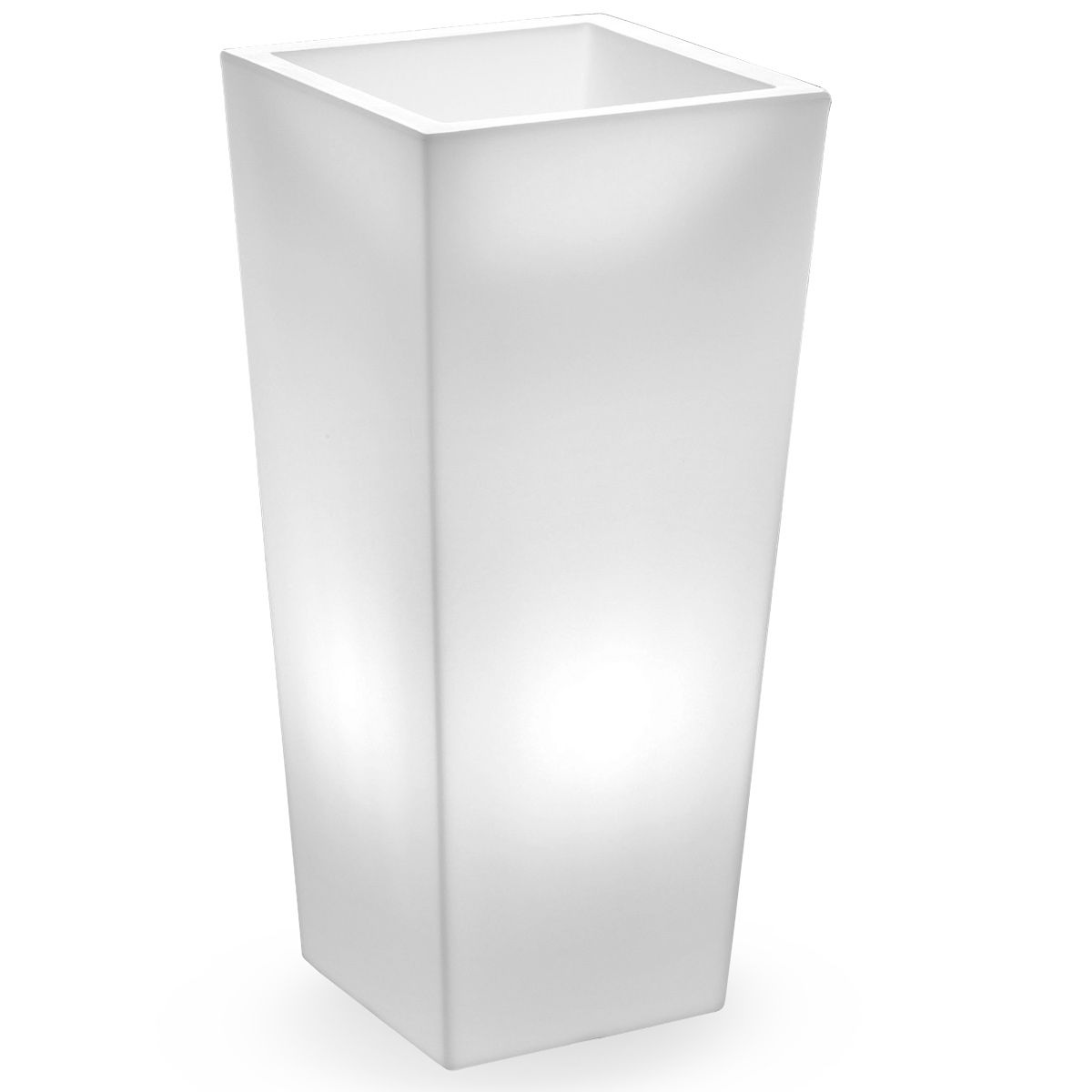 Cache-Pot Genesis Quadrato alto H 70 cm con luce LED OUTDOOR BATTERY RGBW