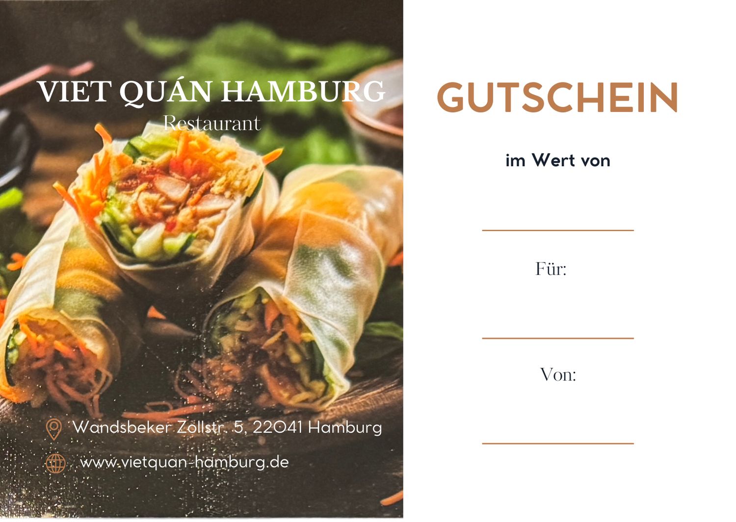 Gutschein mit einem gewünschten Betrag