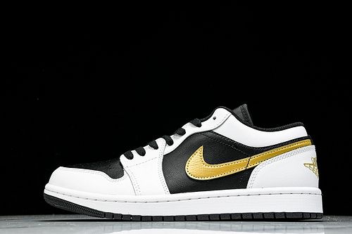AIR JORDAN 1 LOW WHITE/BLACK/METALLIC GOLD