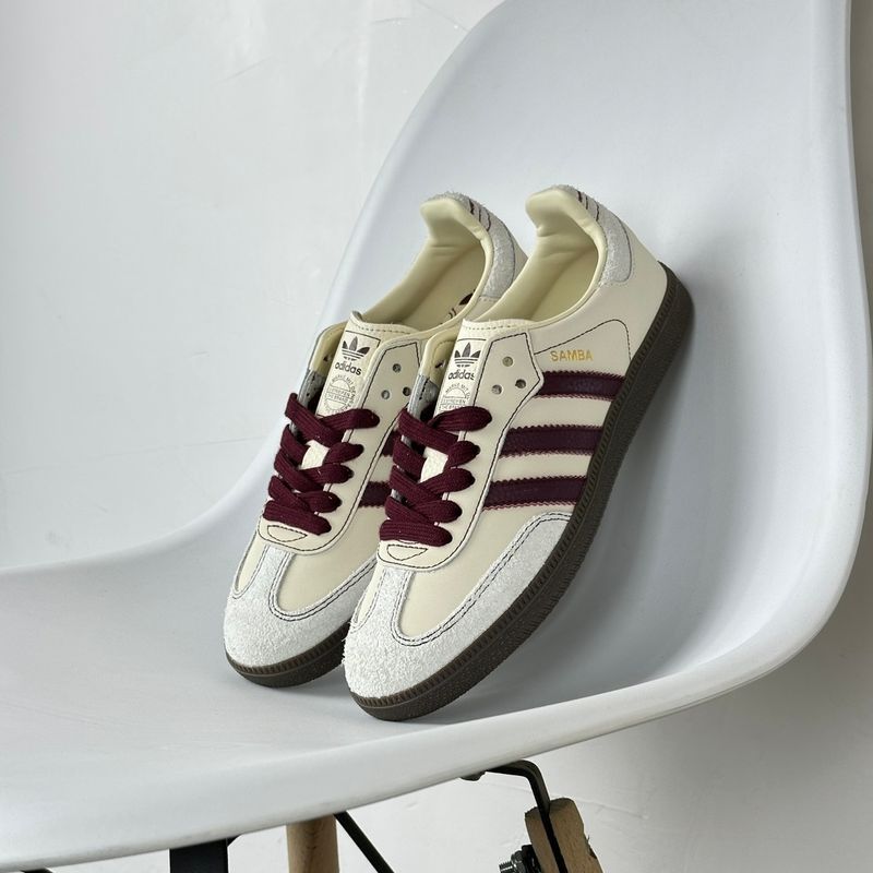 Adidas AD Originals Samba OG "Wonder White Maroon"