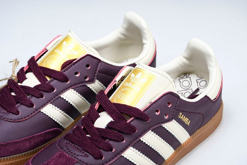 SAMBA W MAROON/CREAM WHITE/GOLD METALLIC