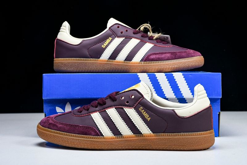 SAMBA W MAROON/CREAM WHITE/GOLD METALLIC
