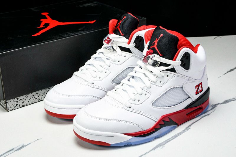AIR JORDAN 5 RETRO FIRE RED BLACK TONGUE