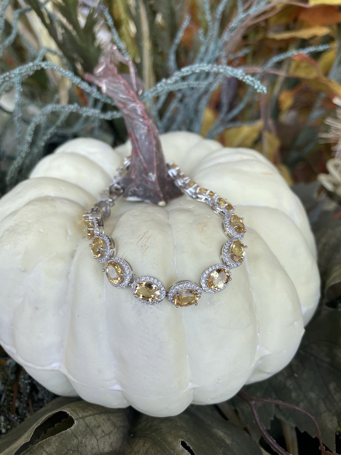 SS Birthstone CZ Halo Bracelet
