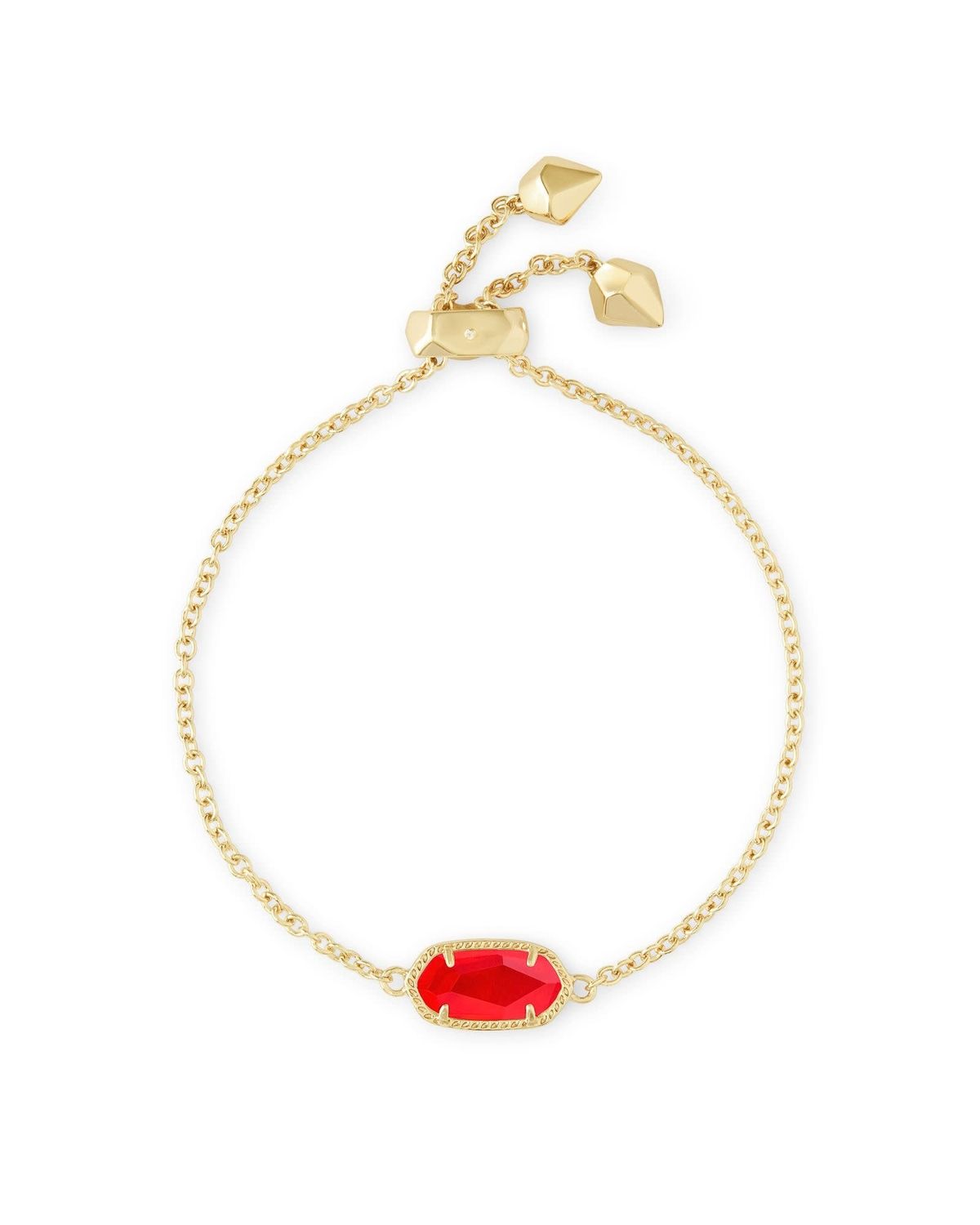 ELAINA DELICATE CHAIN BRACELET GOLD RED ILLUSION