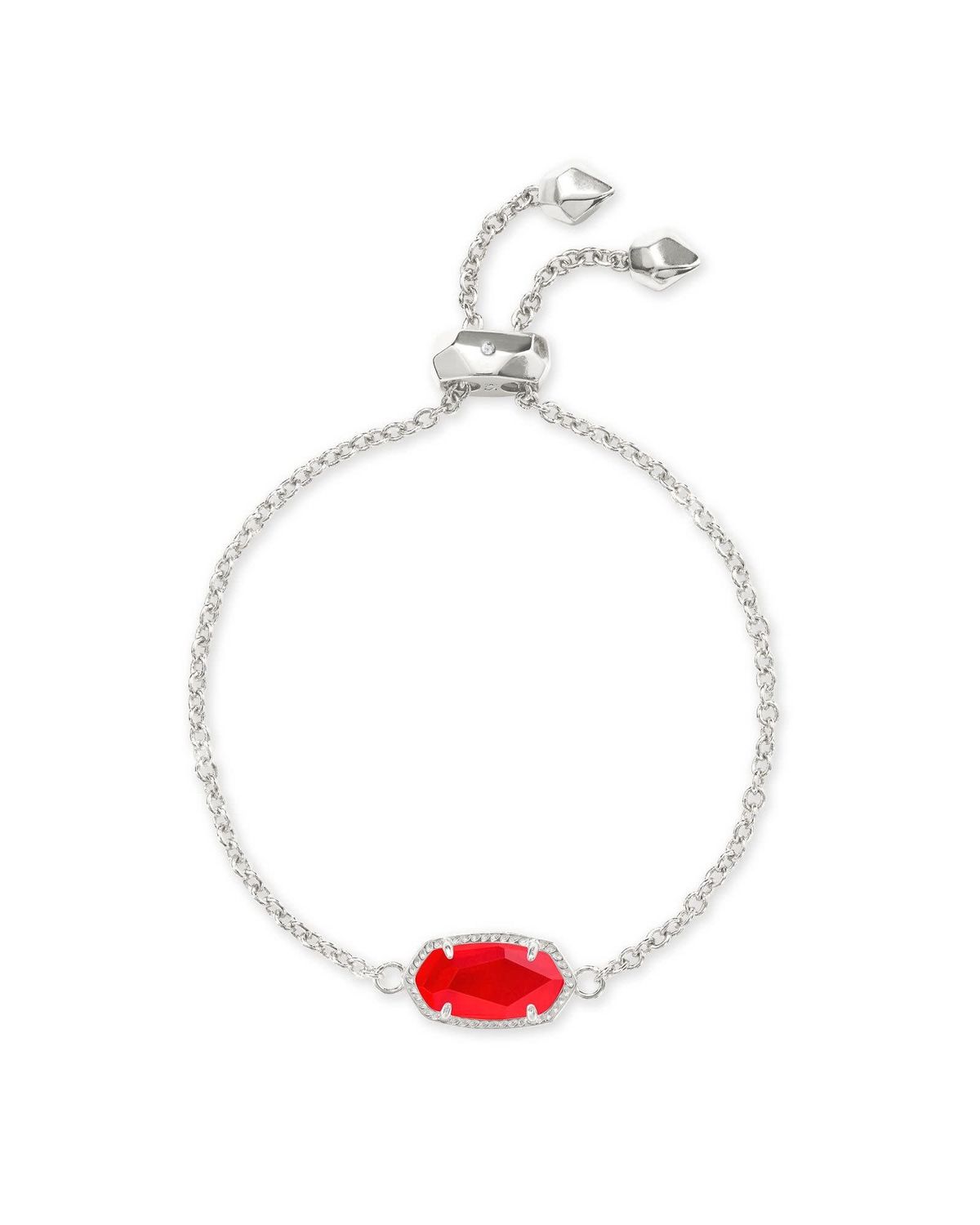 ELAINA DELICATE CHAIN BRACELET RHODIUM RED ILLUSION