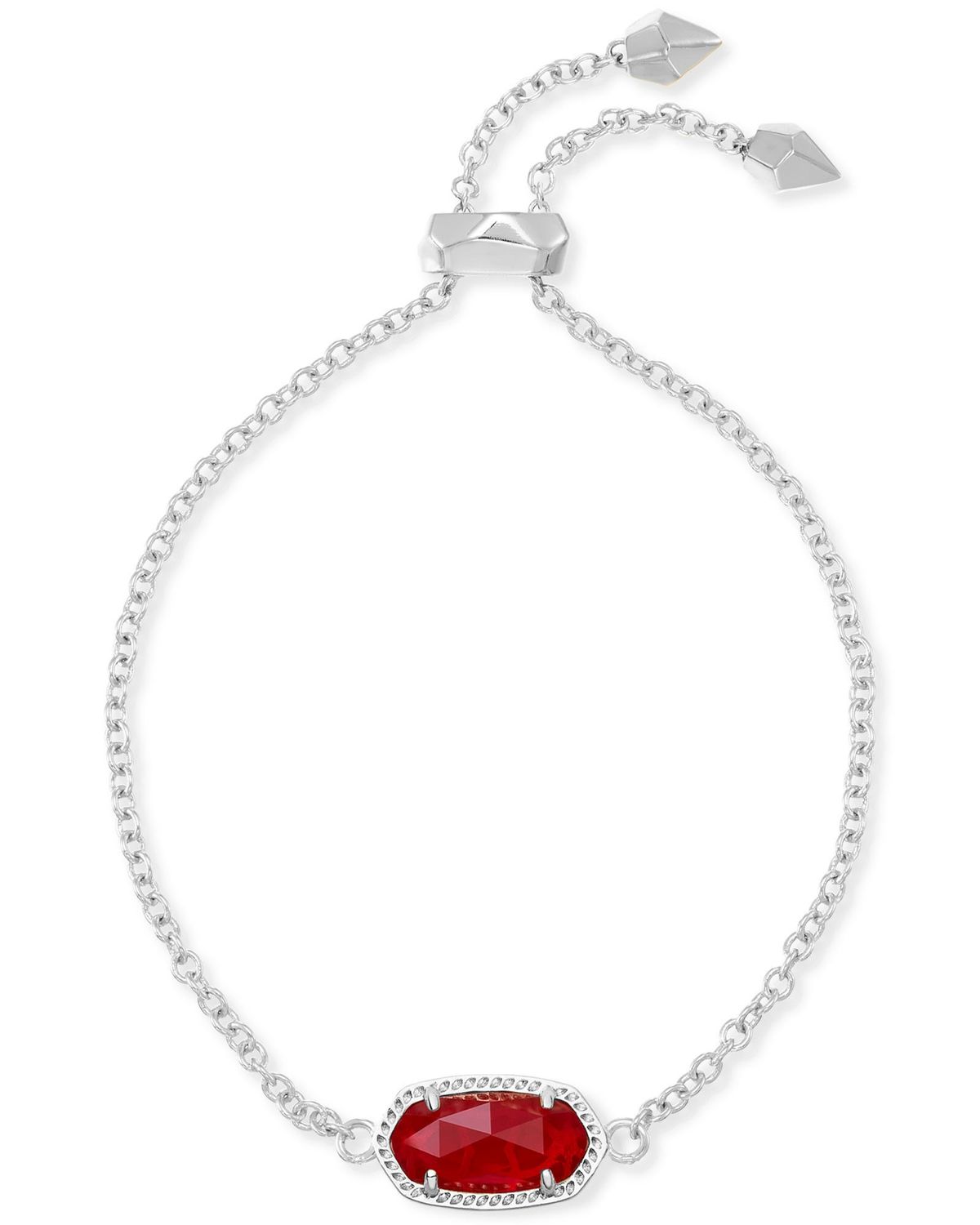 ELAINA BRACELET RHODIUM RUBY RED