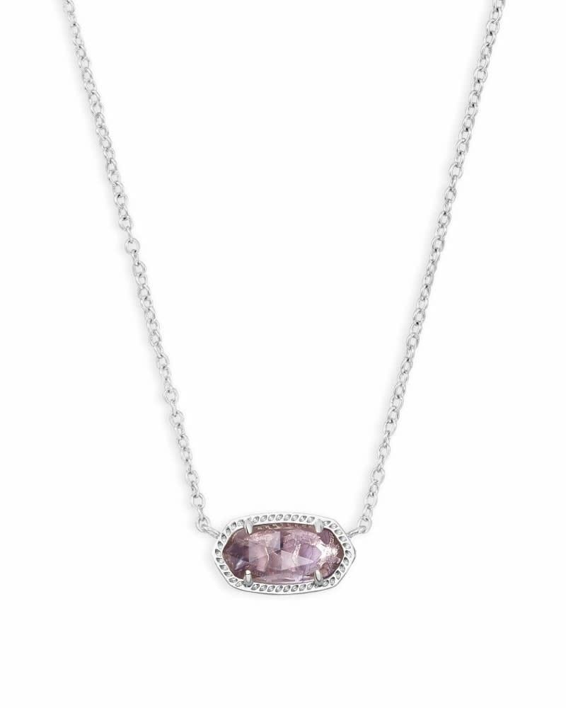 Elisa Necklace Rhodium Purple Amethyst