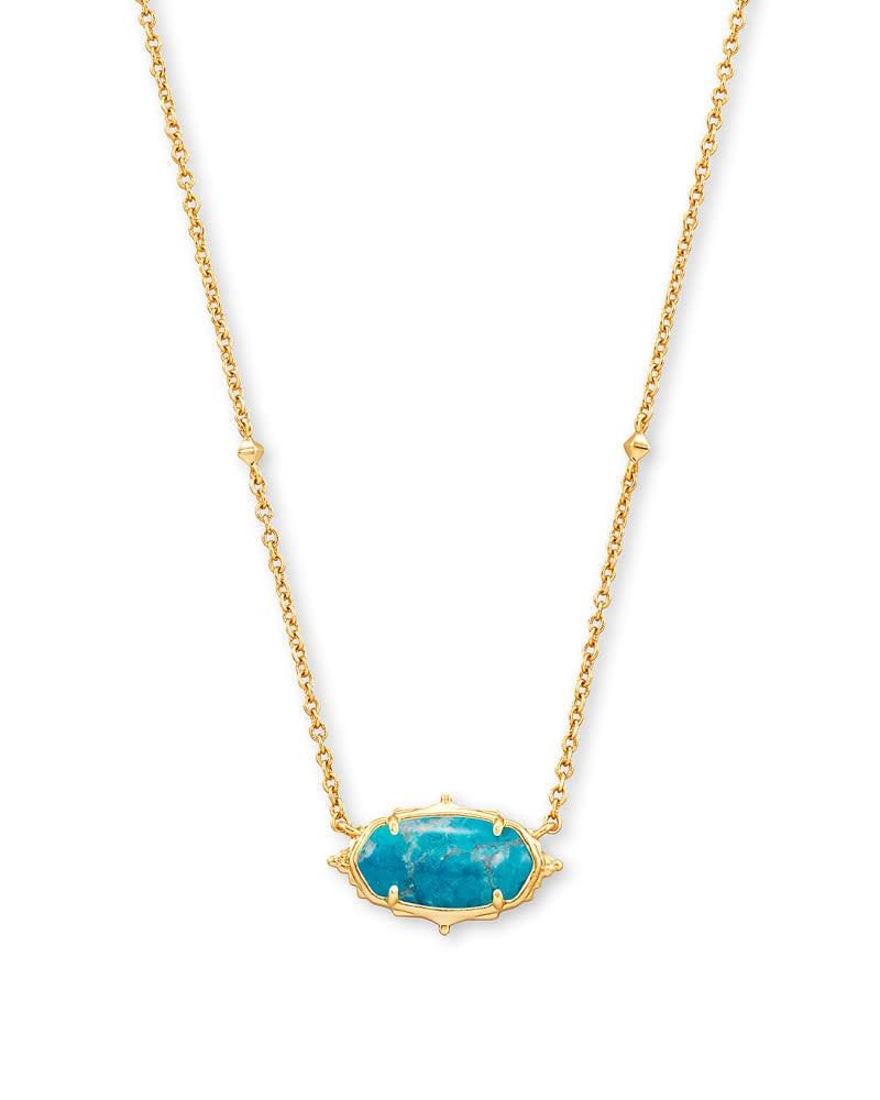 Baroque Elisa Pendant Gold/Teal Howlite