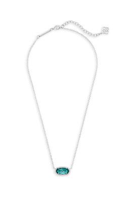 ELISA NECKLACE RHODIUM PERIDOT ILLUSION