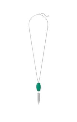 RAYNE NECKLACE RHODIUM EMERALD CATS E
