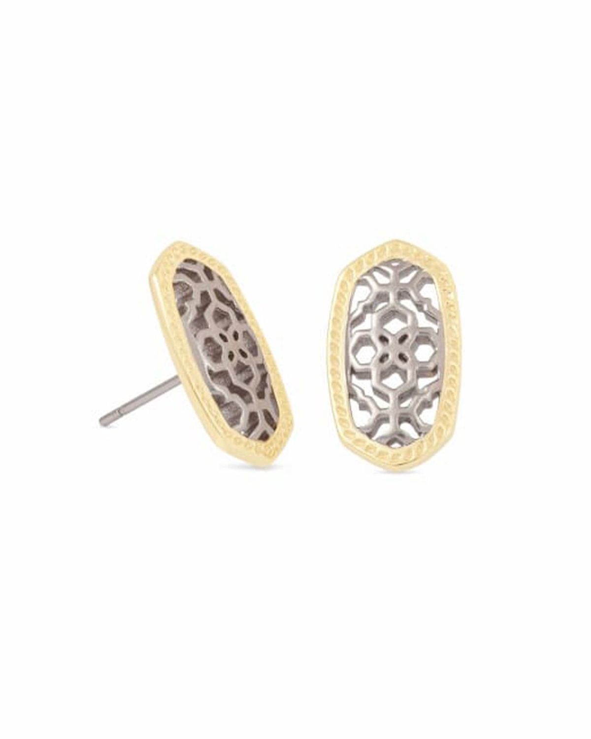 ELLIE EARRING GOLD - RHODIUM FILIGREE M