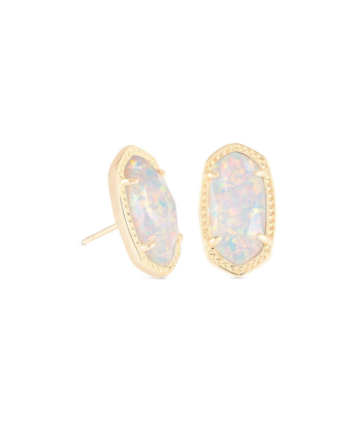 ELLIE EARRING GOLD WHITE OPAL